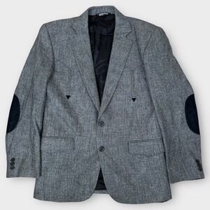 VTG Silverado Mens‎ Yoked Western Blazer 38R Elbow Patches Union Made USA